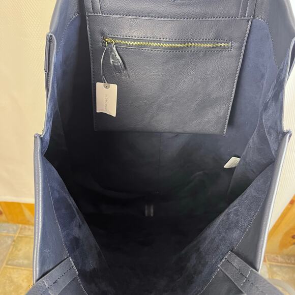 NWT: Anthropologie Tote Large‎ Navy Colorful Tassels "My Favorite Things" (T) - Picture 6 of 8